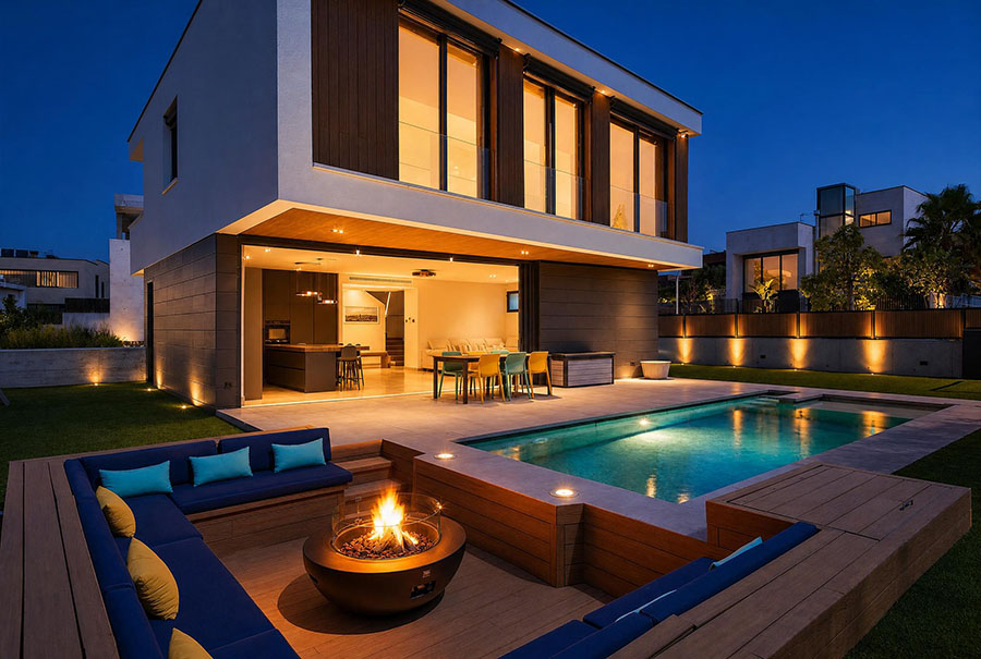 Vivienda de lujo del arquitecto Joan Josep Forés en hora azul — Fotointeriores