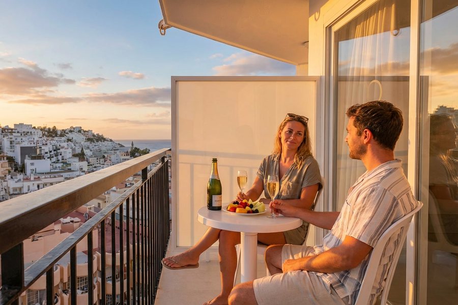 Fotografía de hotel: lifestyle con IA en el Sun Coast de Ibiza